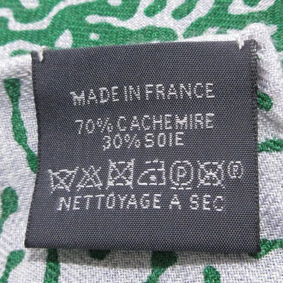 Auth HERMES Carrejean/Shawl Carre 140 H243430S veil emerald Gris Chine Cashmere - Picture 3 of 6